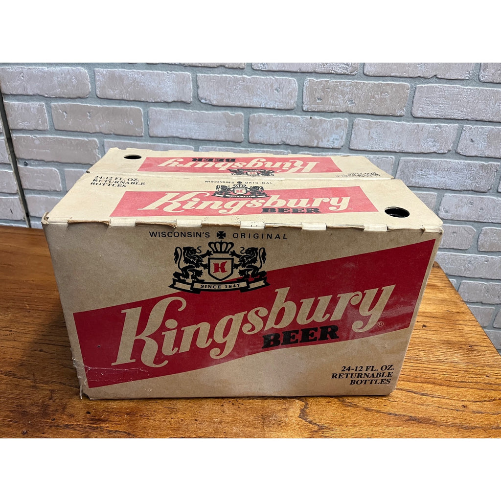 Vintage Kingsbury Beer Case Crate 24pk w/ Bottles