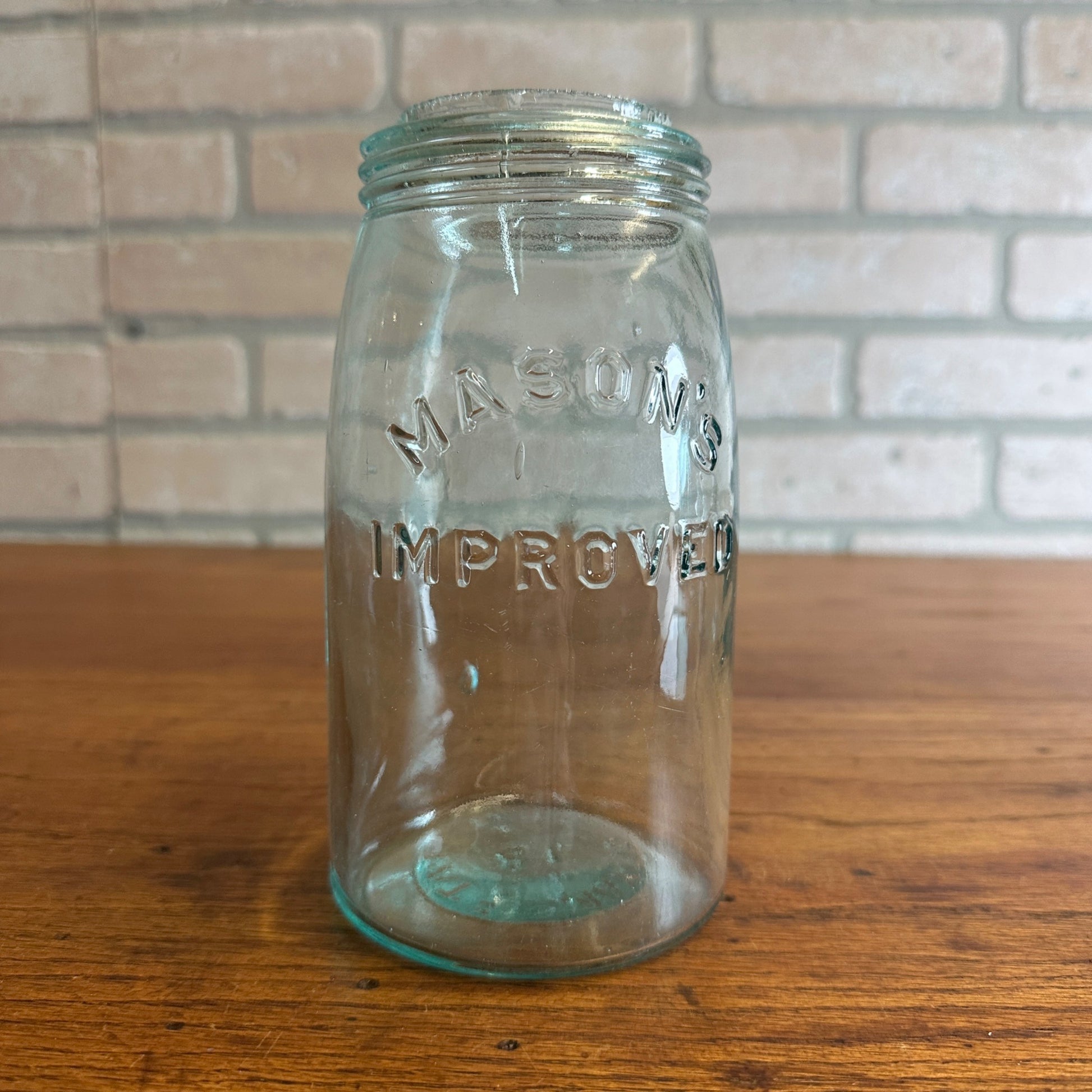 Antique Mason's improved Patented May 10th 1870 Canning Jar Blue - No Lid