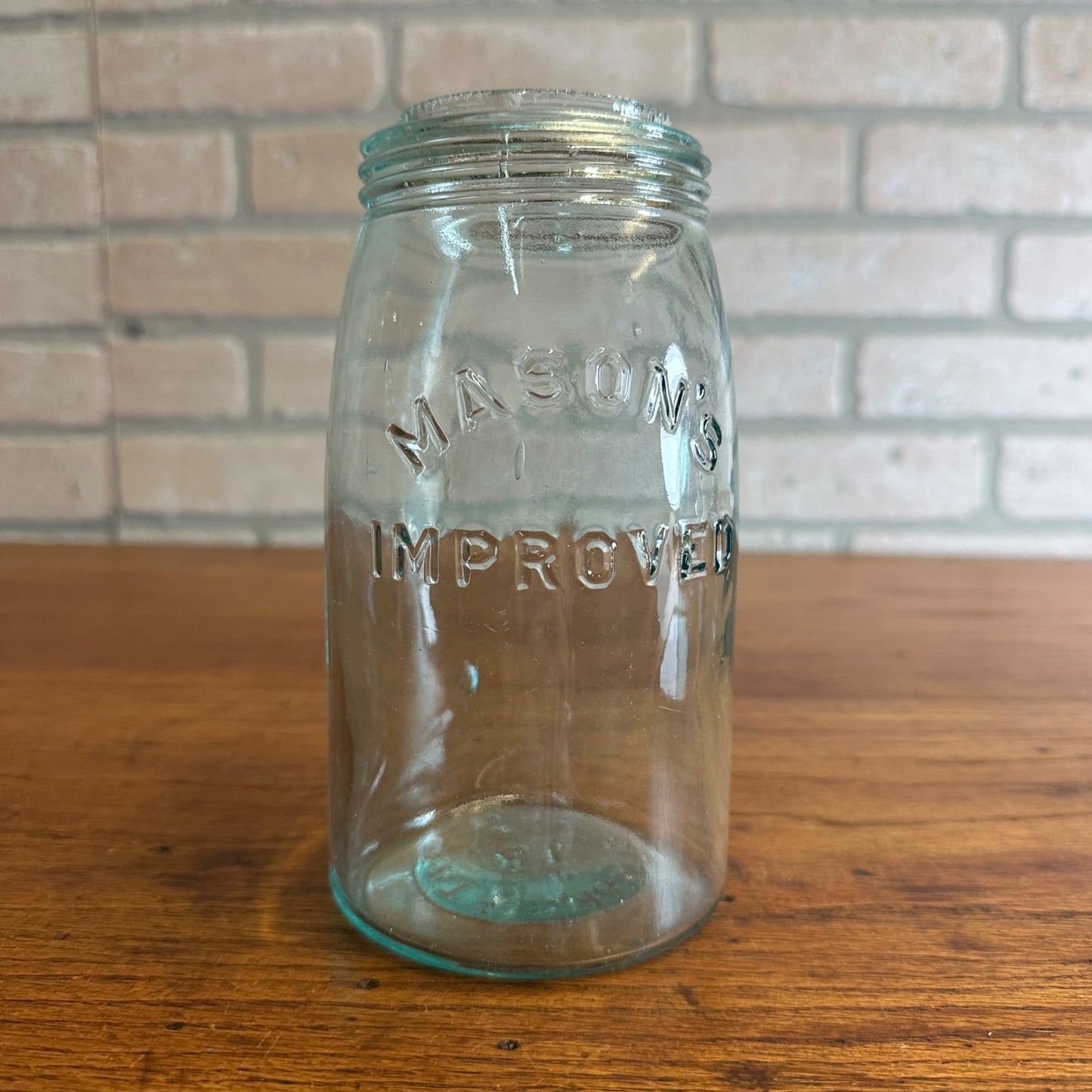 Antique Mason's improved Patented May 10th 1870 Canning Jar Blue - No Lid