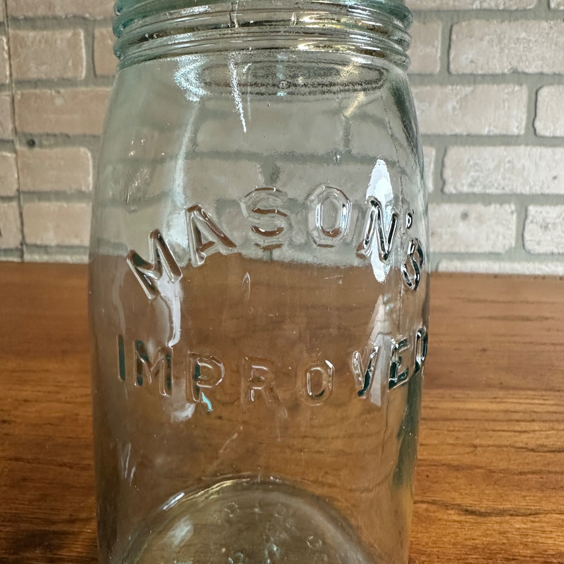 Antique Mason's improved Patented May 10th 1870 Canning Jar Blue - No Lid