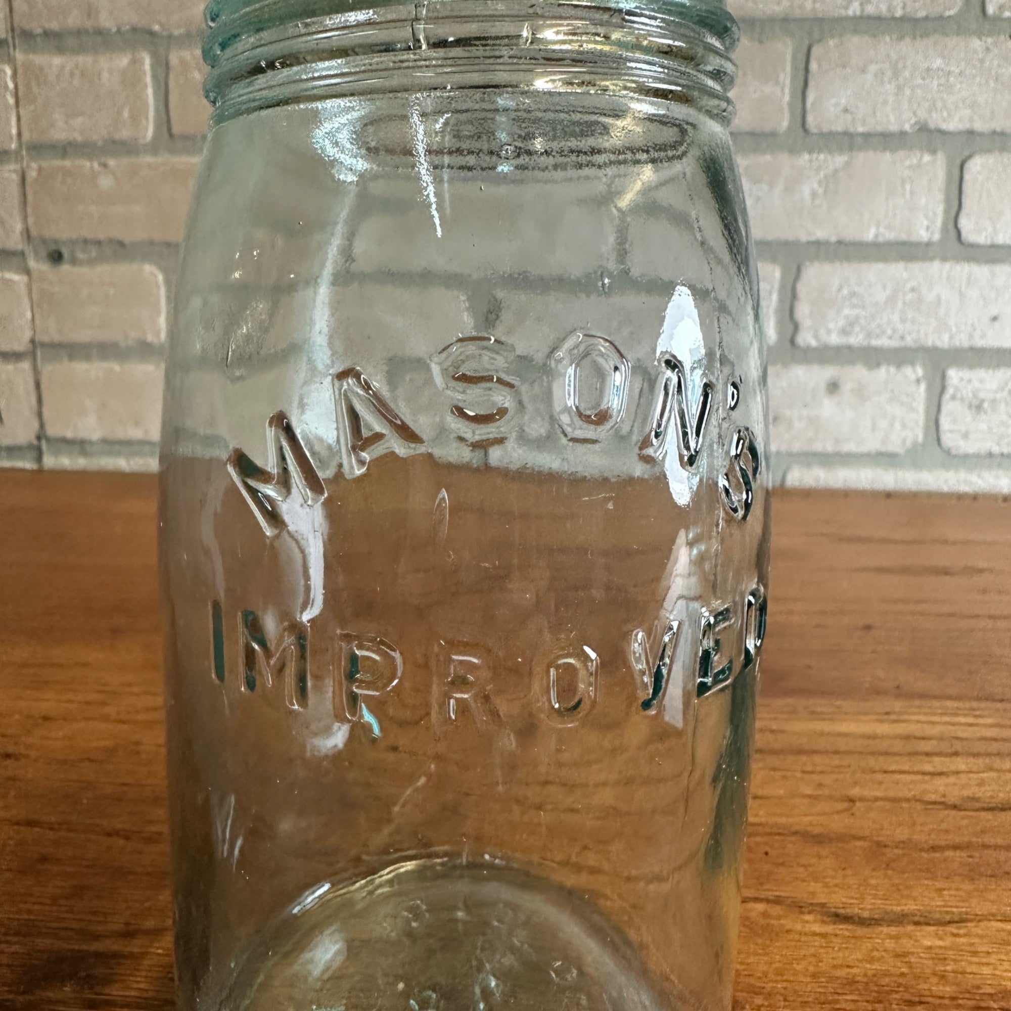 Antique Mason's improved Patented May 10th 1870 Canning Jar Blue - No Lid