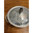 Vintage Aluminum Covered Dish Flower Hammered