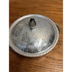 Vintage Aluminum Covered Dish Flower Hammered