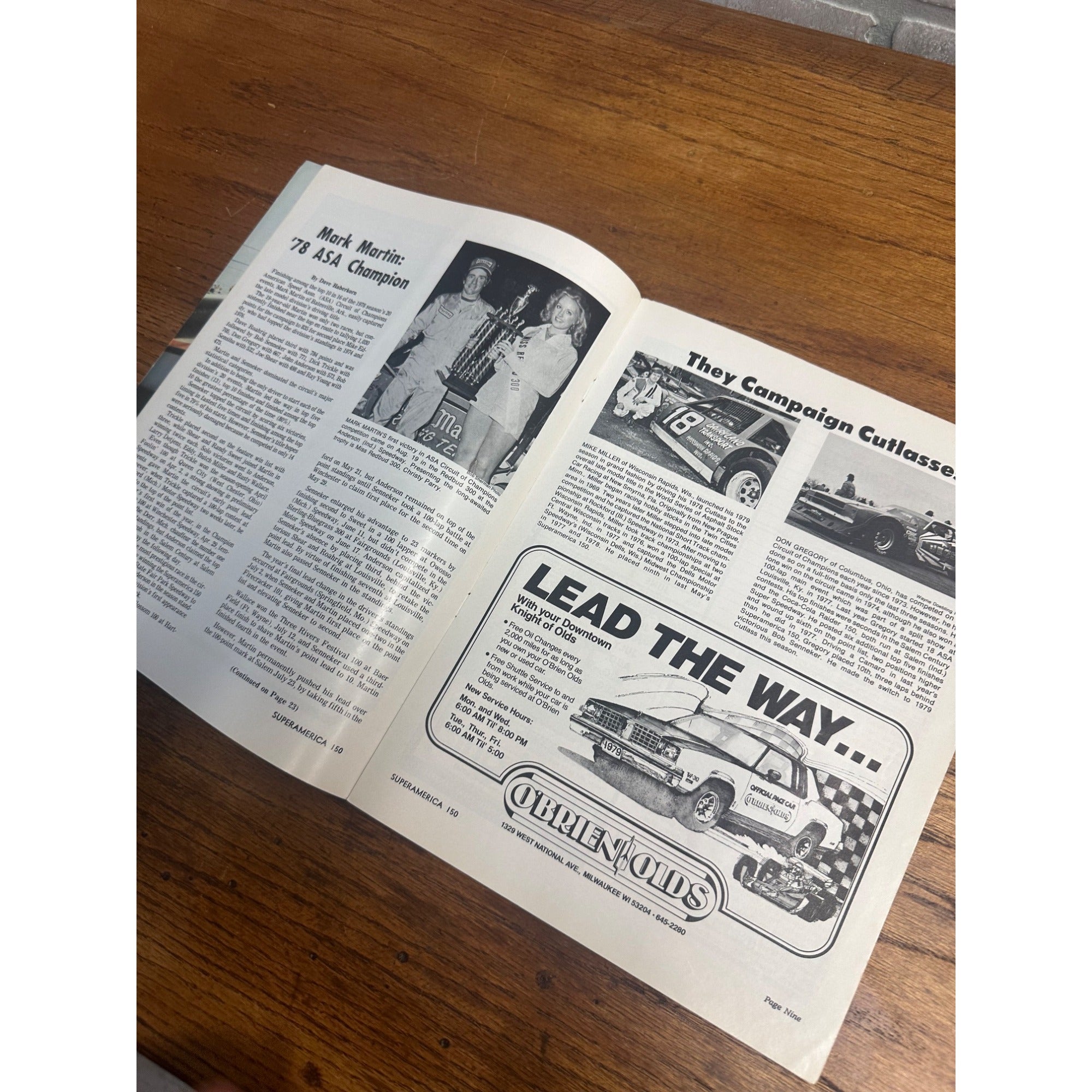 1979 SuperAmerica 150 Stock Car Race National Championship Souvenir Program Wisconsin