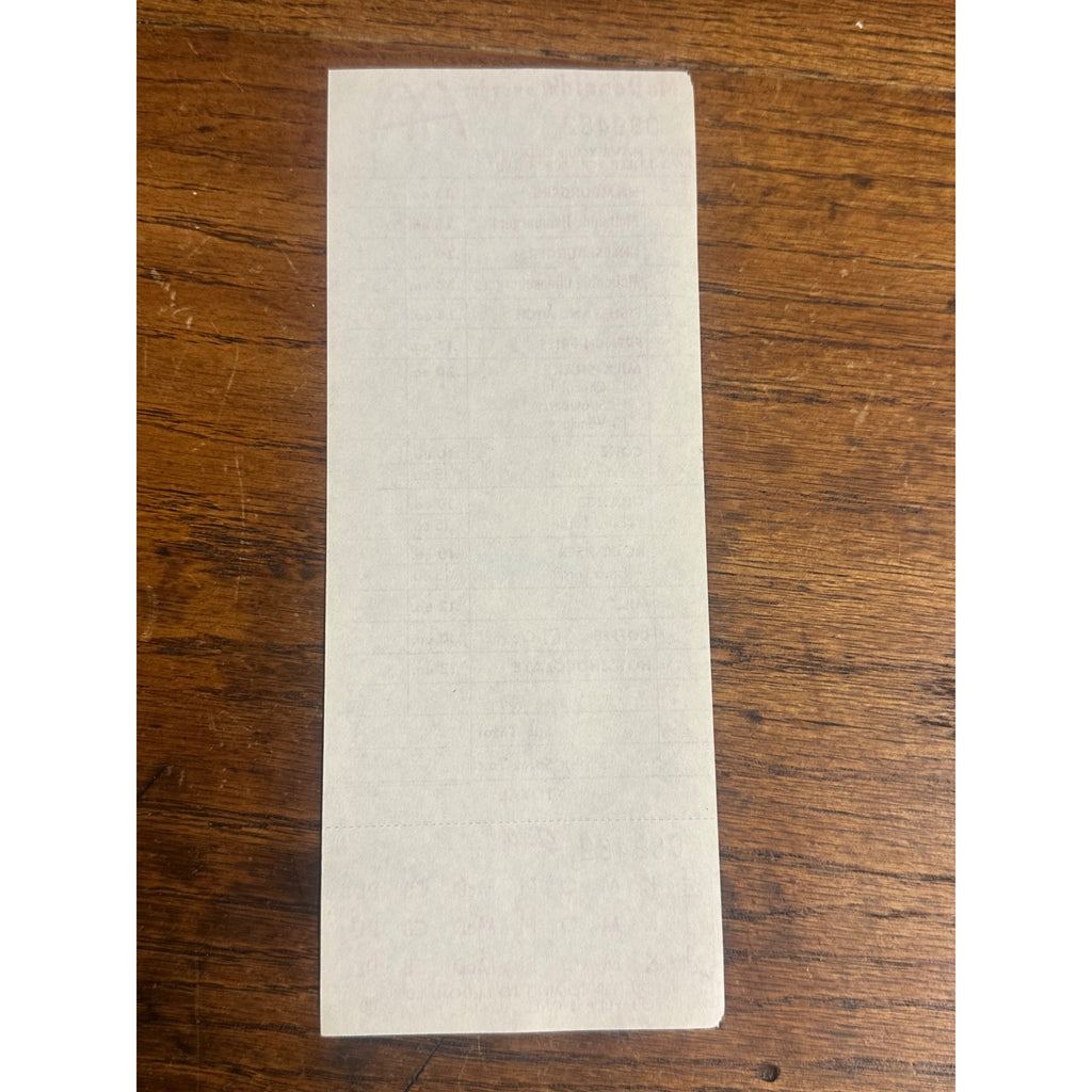 RARE Vintage 1960s McDonalds System Food Order Paper Receipt Slash M Logo