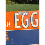 Vintage 1950s Original Beacon Feeds Fresh Eggs Farm Metal Sign