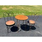 Miniature Children's Ice Cream Table & Chair Set Wire Chairs