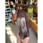John Graf c1880s Milwaukee Wis Amber Brown Panel Soda Bottle Blob Top