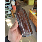 John Graf c1880s Milwaukee Wis Amber Brown Panel Soda Bottle Blob Top