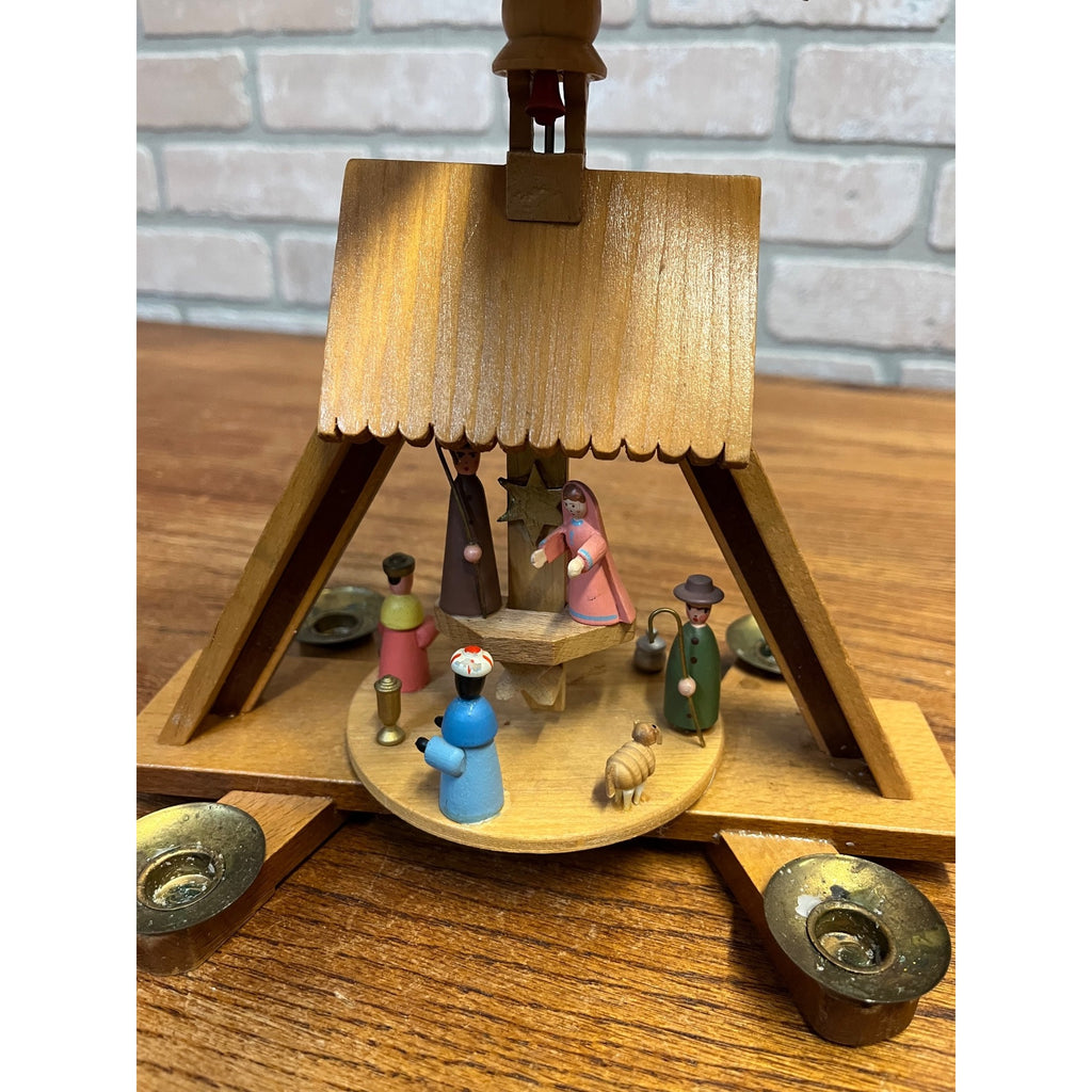Vintage Erzgebirge Expertic Christmas Candle Pyramid Spinner German
