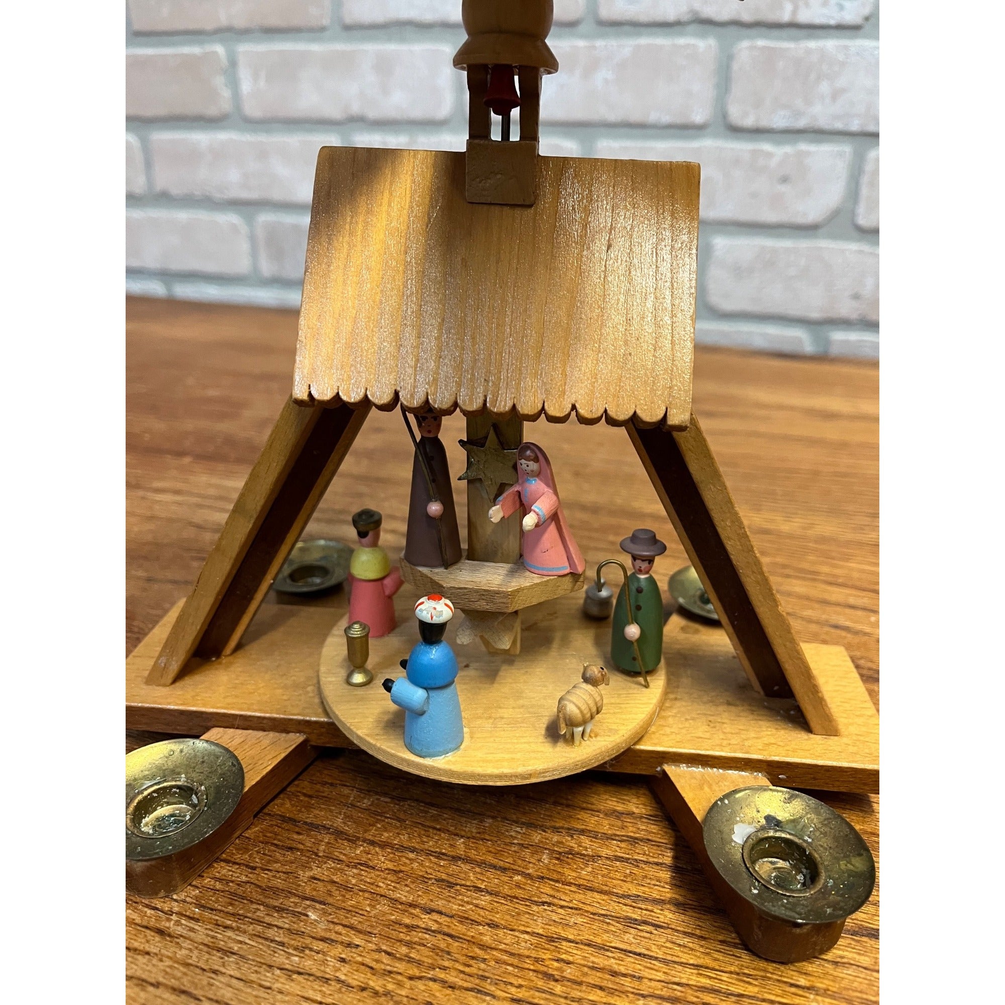 Vintage Erzgebirge Expertic Christmas Candle Pyramid Spinner German