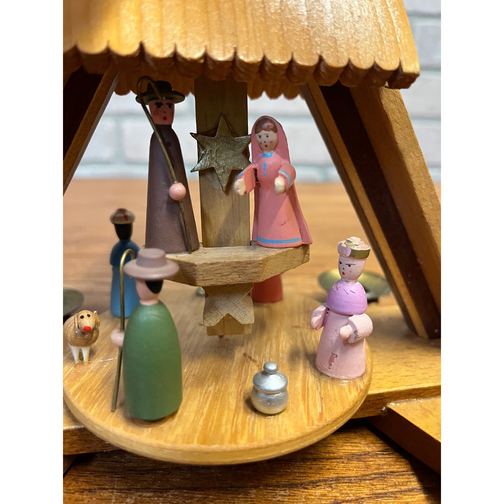 Vintage Erzgebirge Expertic Christmas Candle Pyramid Spinner German