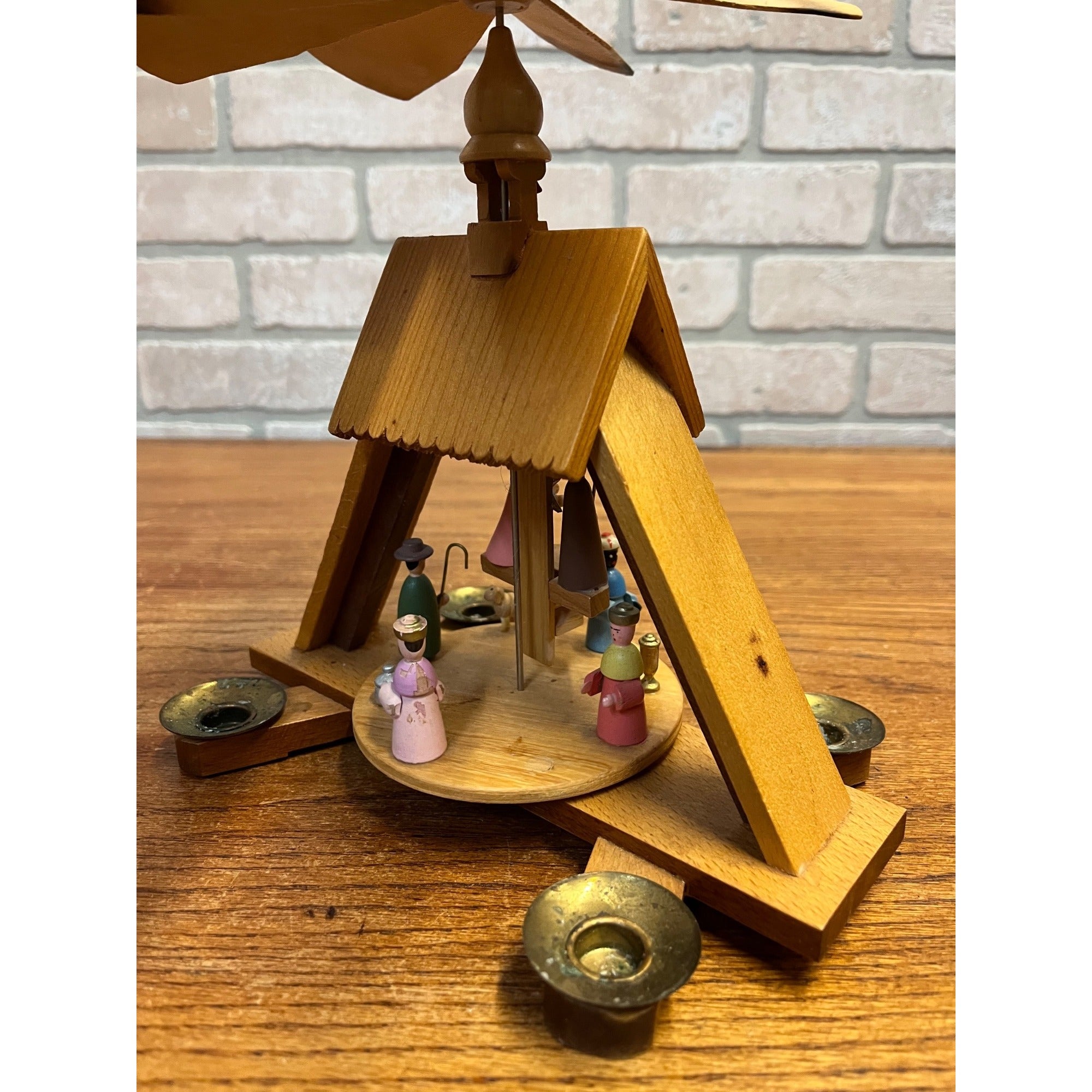Vintage Erzgebirge Expertic Christmas Candle Pyramid Spinner German