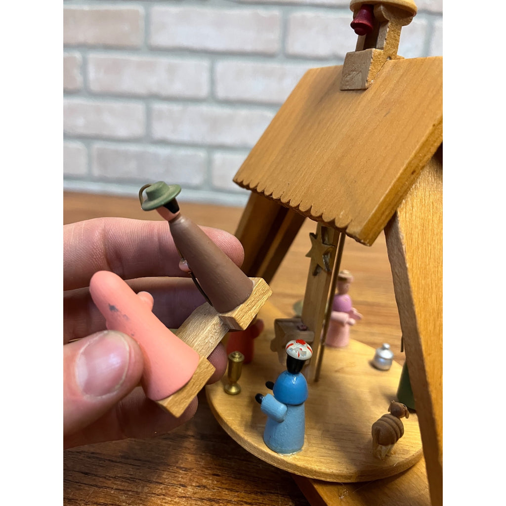 Vintage Erzgebirge Expertic Christmas Candle Pyramid Spinner German