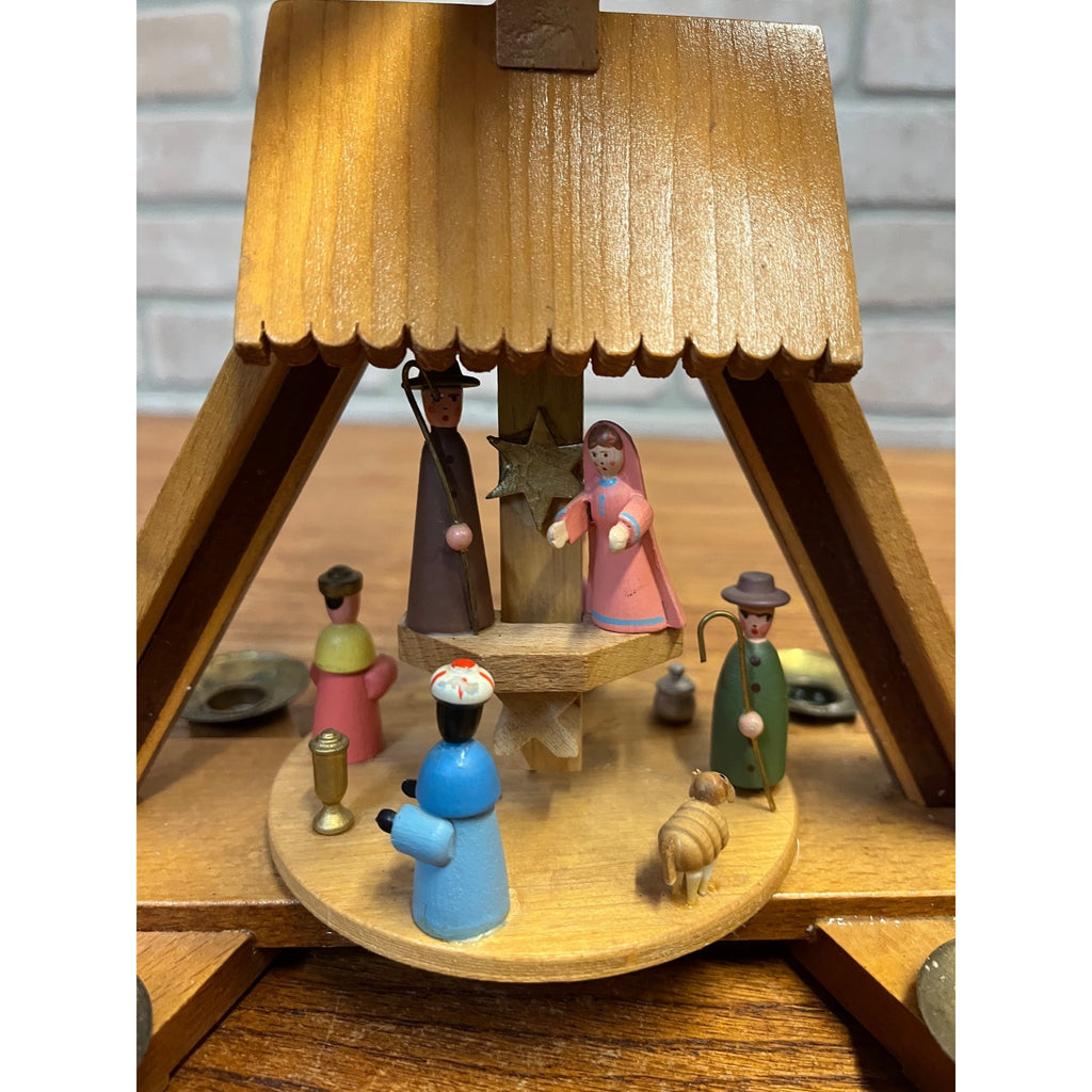 Vintage Erzgebirge Expertic Christmas Candle Pyramid Spinner German