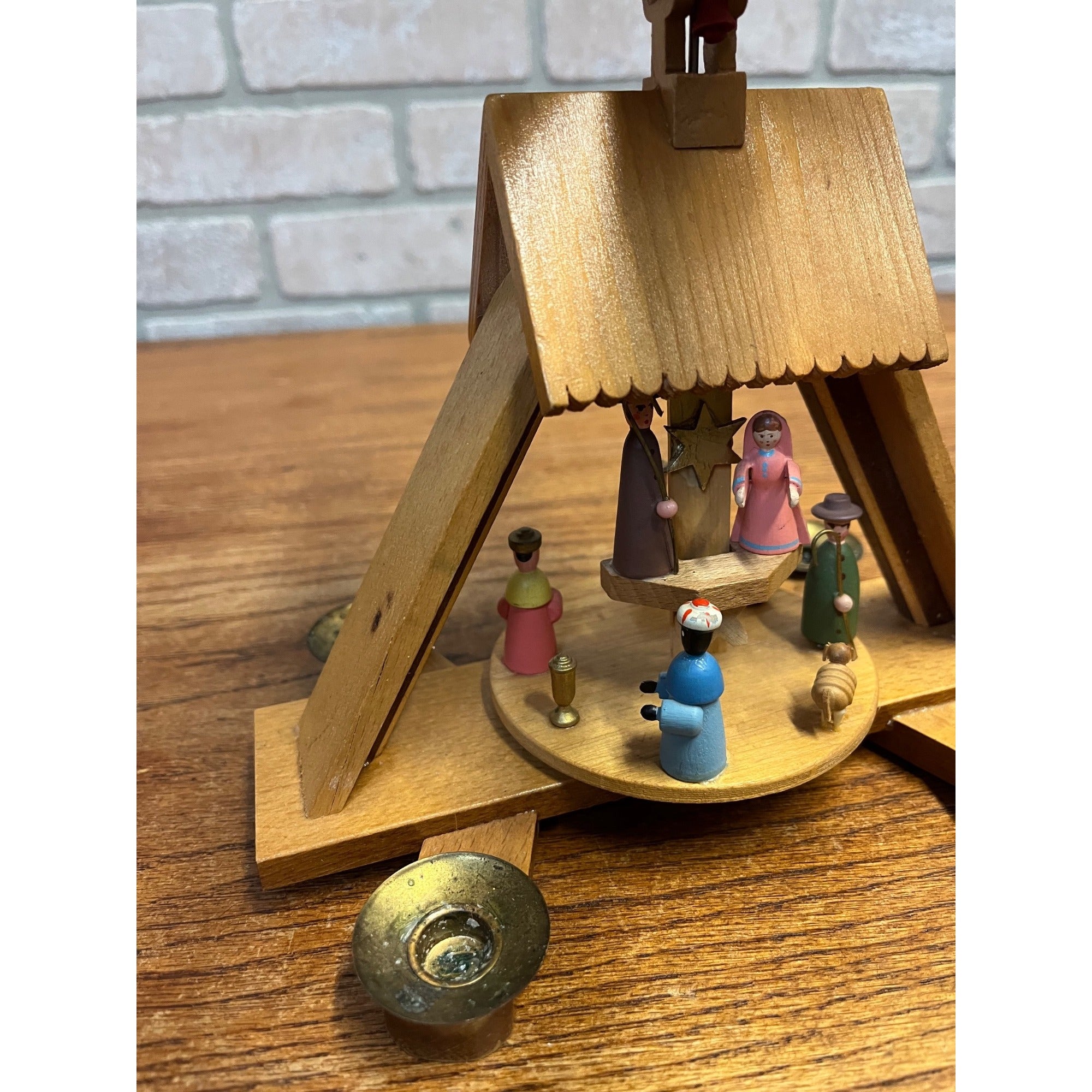Vintage Erzgebirge Expertic Christmas Candle Pyramid Spinner German