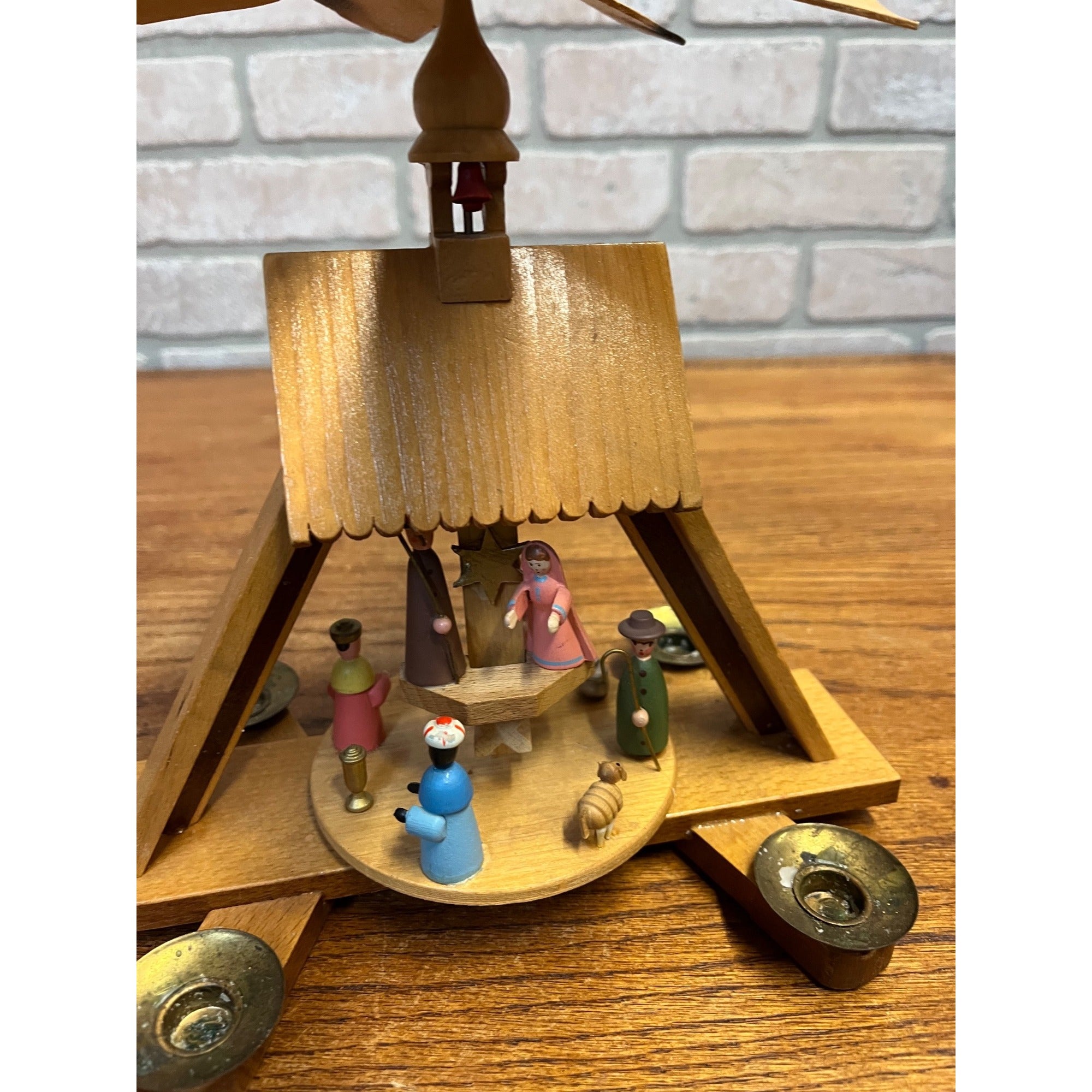 Vintage Erzgebirge Expertic Christmas Candle Pyramid Spinner German