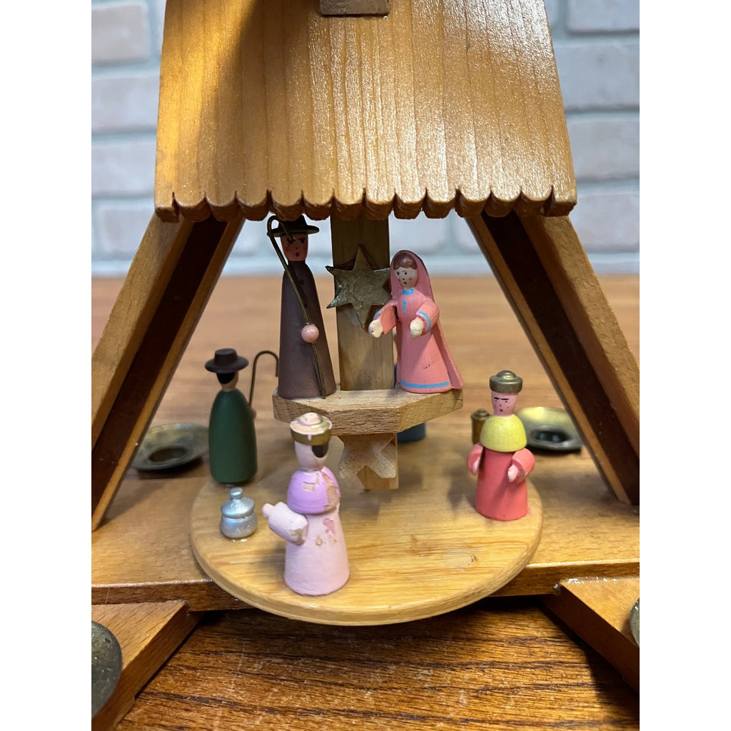 Vintage Erzgebirge Expertic Christmas Candle Pyramid Spinner German