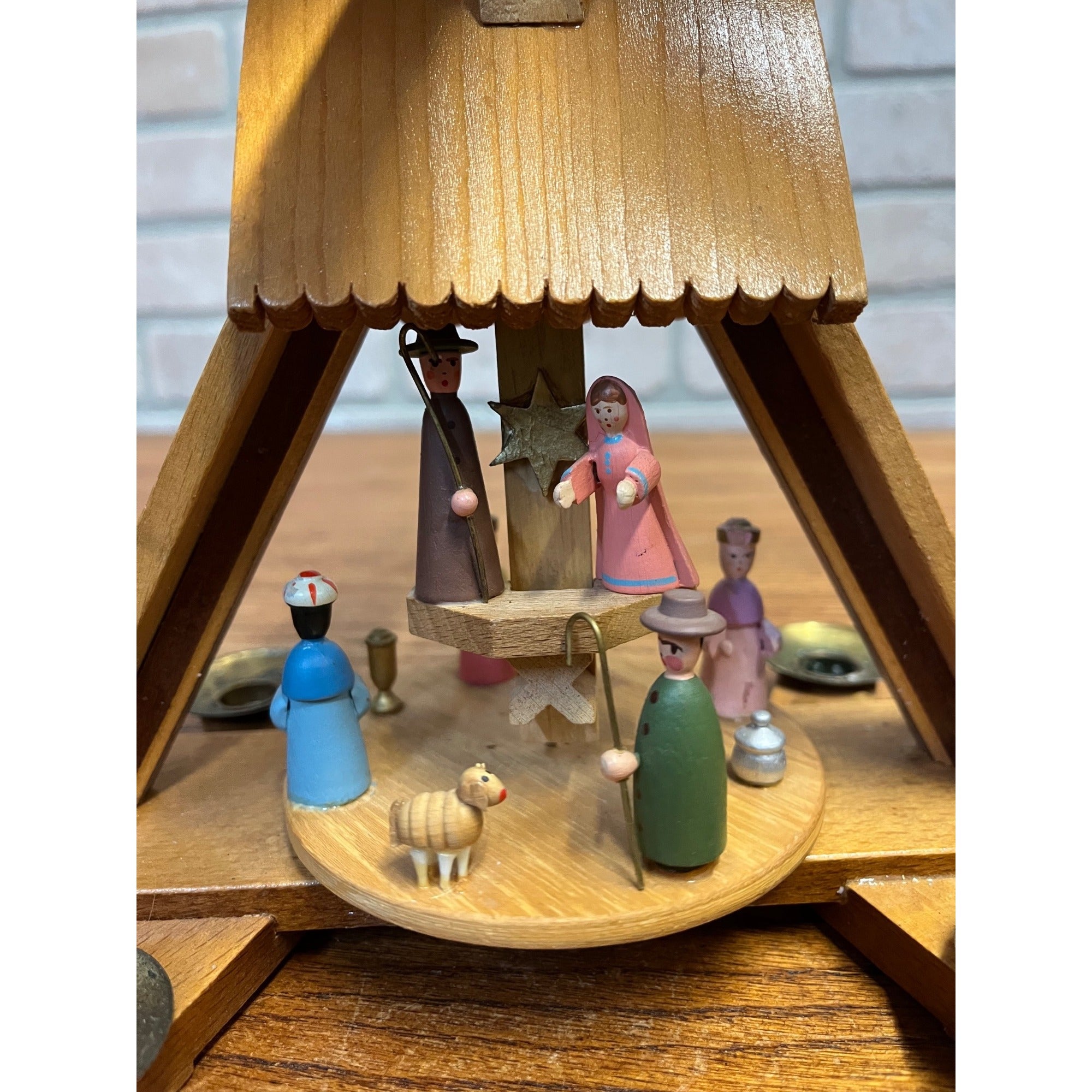 Vintage Erzgebirge Expertic Christmas Candle Pyramid Spinner German