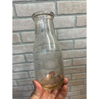 Vintage Jac Nehrbass One Pint Glass Milk Dairy Bottle West Bend, Wisconsin WI