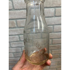 Vintage Jac Nehrbass One Pint Glass Milk Dairy Bottle West Bend, Wisconsin WI