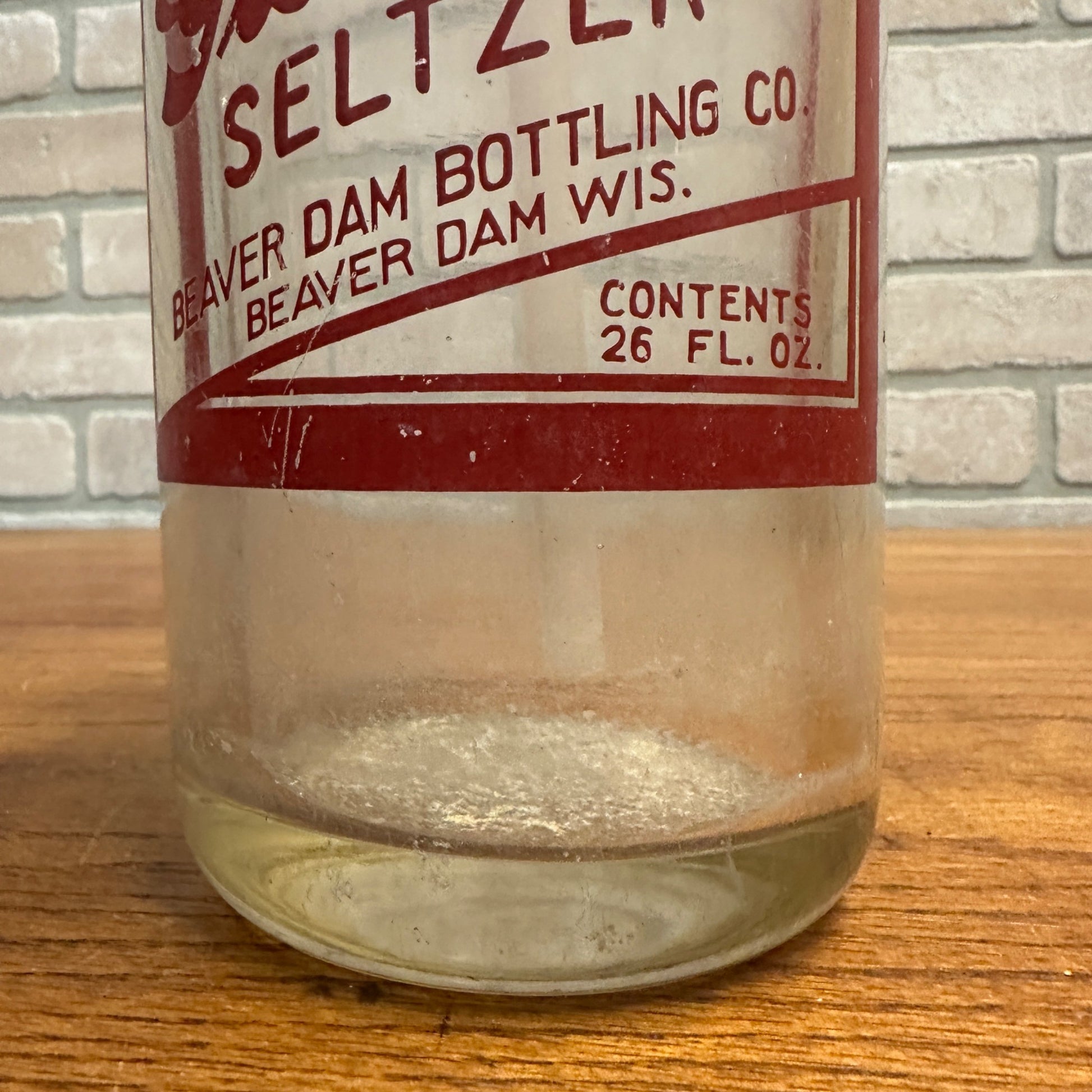 Vintage Seltzer Soda Water Bottle Glen Rose Beaver Dam Wisconsin Red
