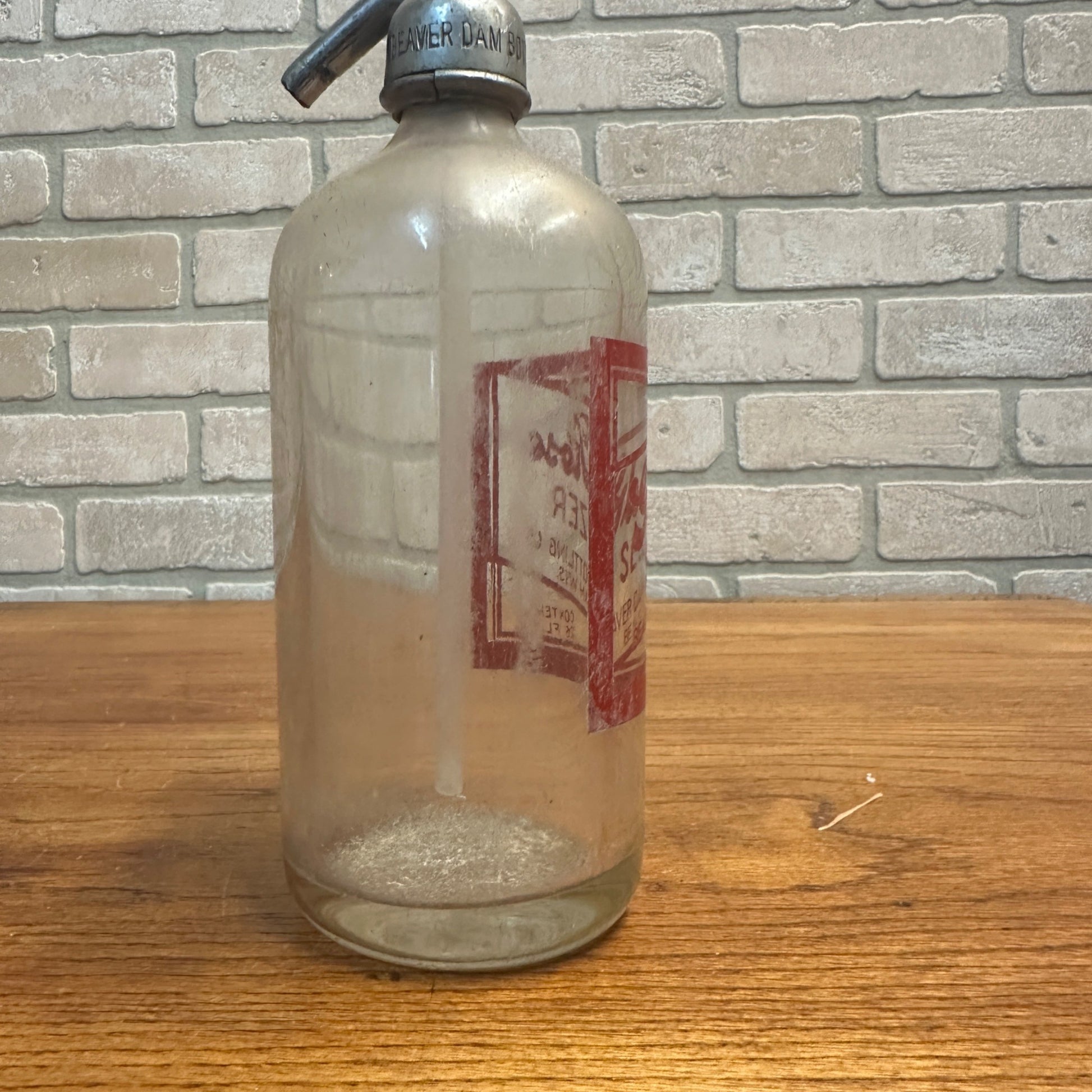 Vintage Seltzer Soda Water Bottle Glen Rose Beaver Dam Wisconsin Red