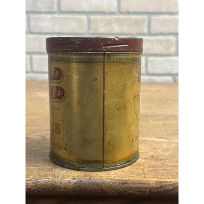 Vintage 1930s Gold Bond A1 Coffee 1lb Tin Can Jewett & Sherman Milwaukee WI