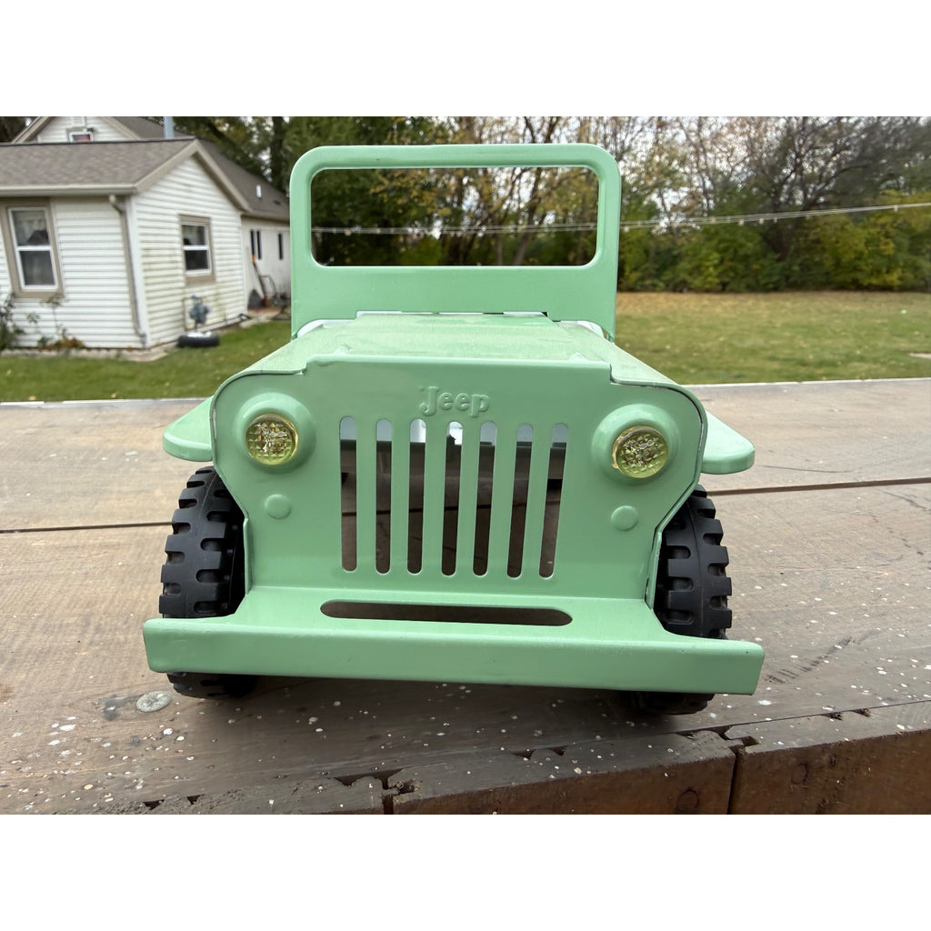 Vintage 1963 Tonka Surry Outdoor Living Green Willys Jeep Pressed Steel Toy