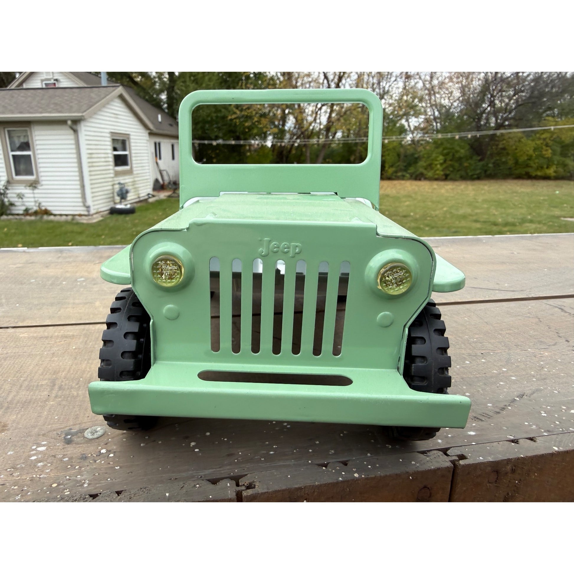 Vintage 1963 Tonka Surry Outdoor Living Green Willys Jeep Pressed Steel Toy