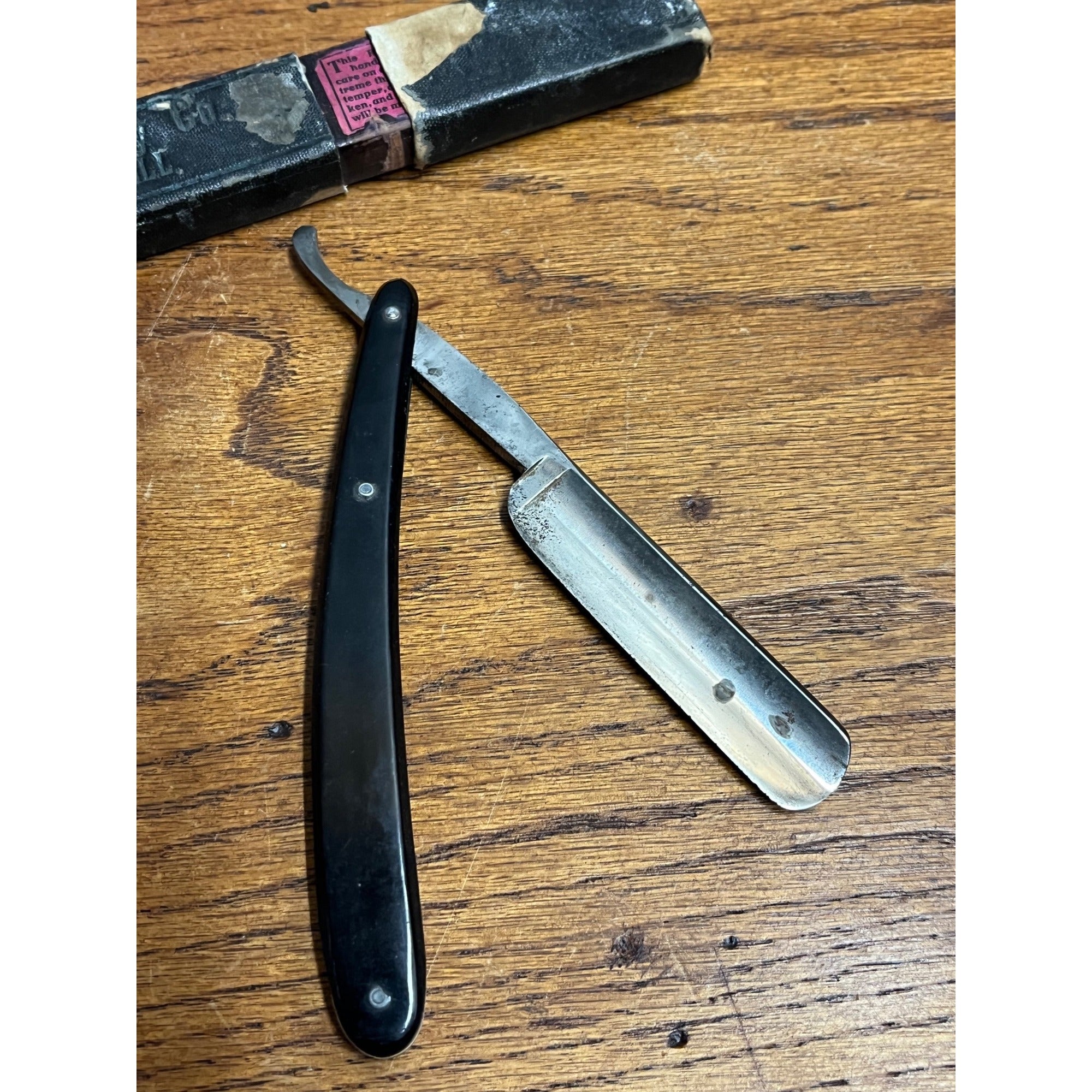 Vintage Tennis Solingen 80 Straight Edge Razor - Black Handle - for Restore