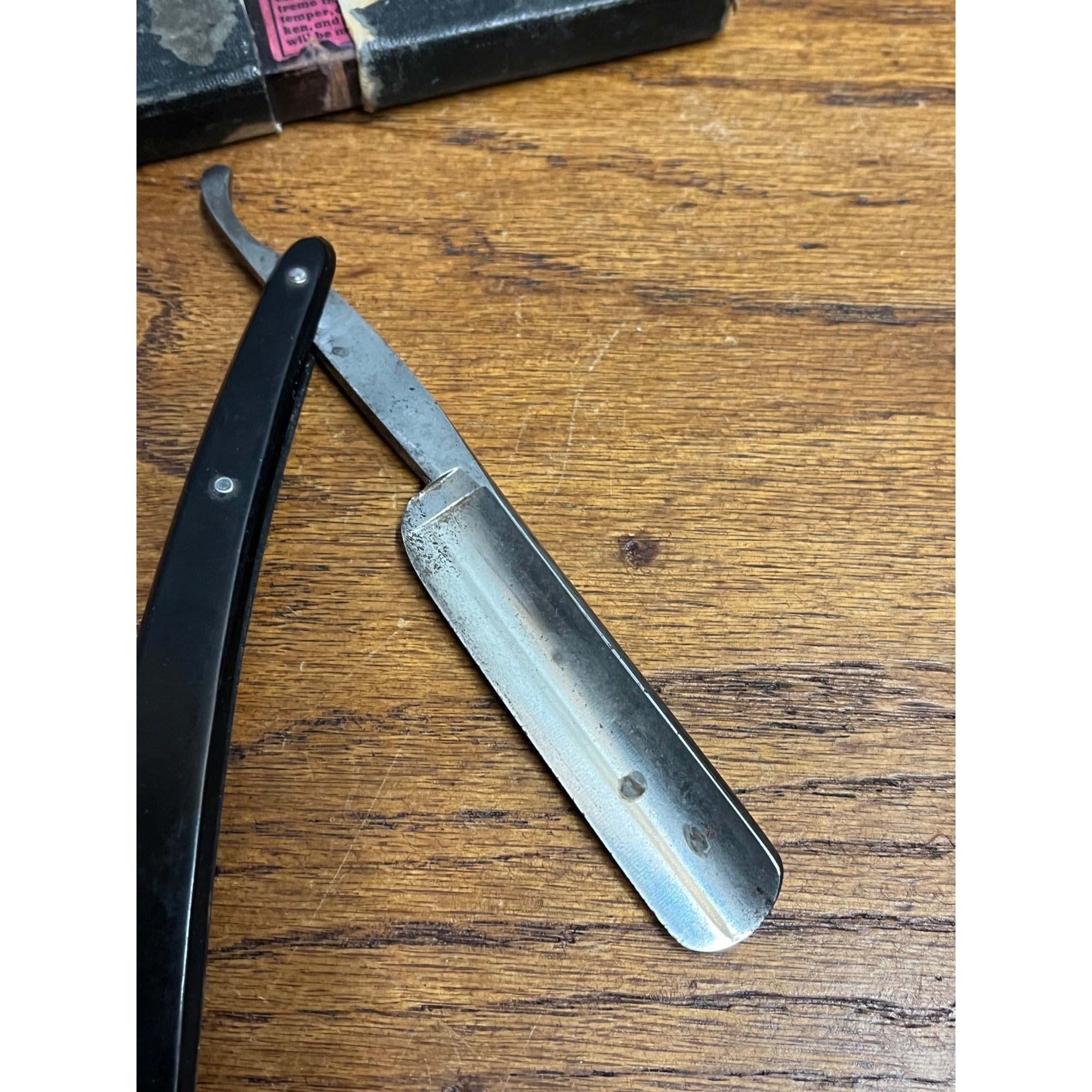 Vintage Tennis Solingen 80 Straight Edge Razor - Black Handle - for Restore