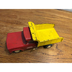 Vintage Tonka Jeep Dump Truck Pressed Metal Red And Yellow 9.5"