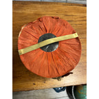 Vintage 1940s Halloween Orange Tissue Paper Party Hat w/ Black Cat Tag