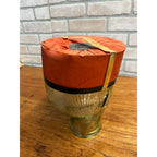 Vintage 1940s Halloween Orange Tissue Paper Party Hat w/ Black Cat Tag