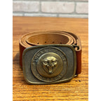 Vintage Jaguar Coventry Car Auto Collectors Dealers Brass Belt Buckle Retro