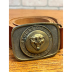 Vintage Jaguar Coventry Car Auto Collectors Dealers Brass Belt Buckle Retro