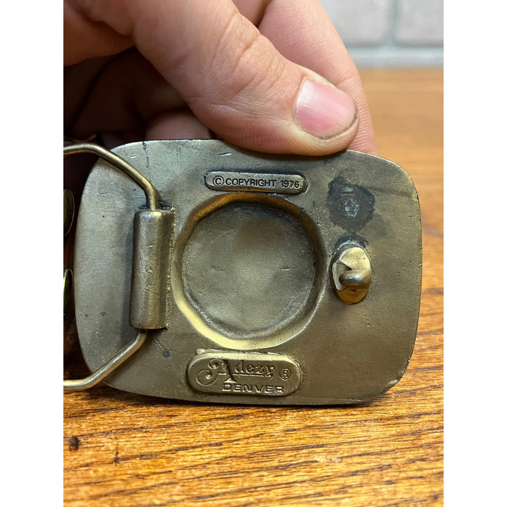 Vintage Jaguar Coventry Car Auto Collectors Dealers Brass Belt Buckle Retro