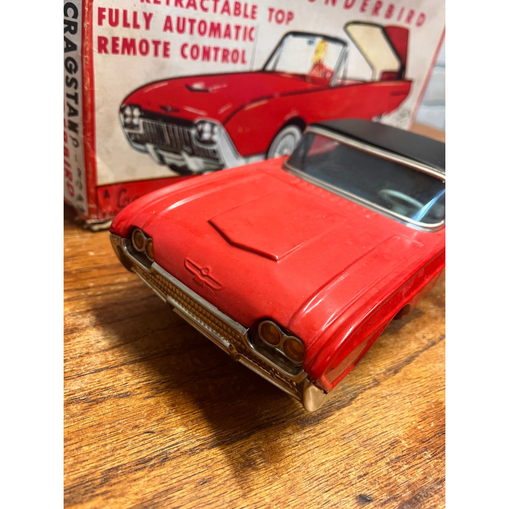 Vintage Cragstan Toy Ford Thunderbird Convertible With Retractable Top Battery-Powered Remote Control Car Japan
