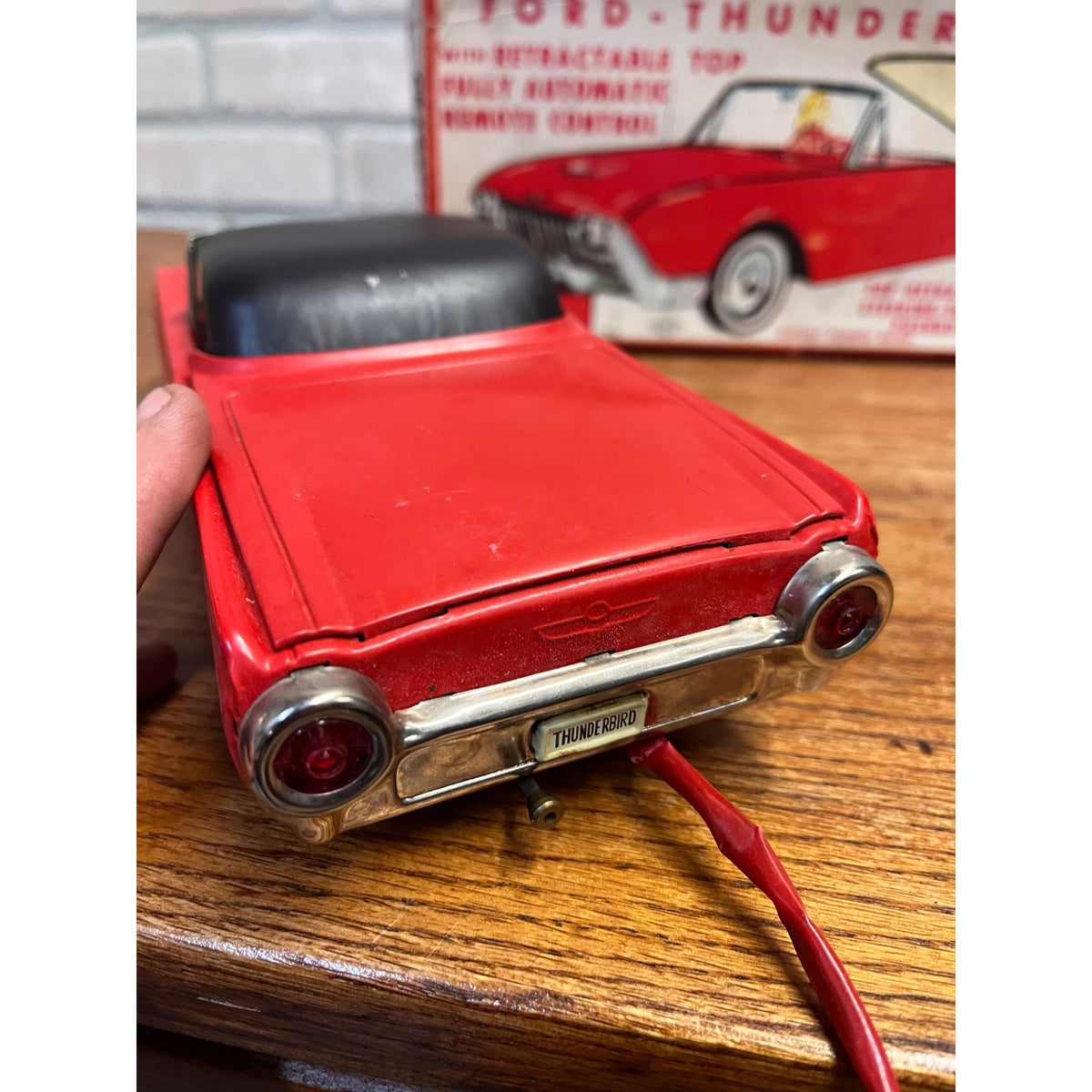 Vintage Cragstan Toy Ford Thunderbird Convertible With Retractable Top Battery-Powered Remote Control Car Japan