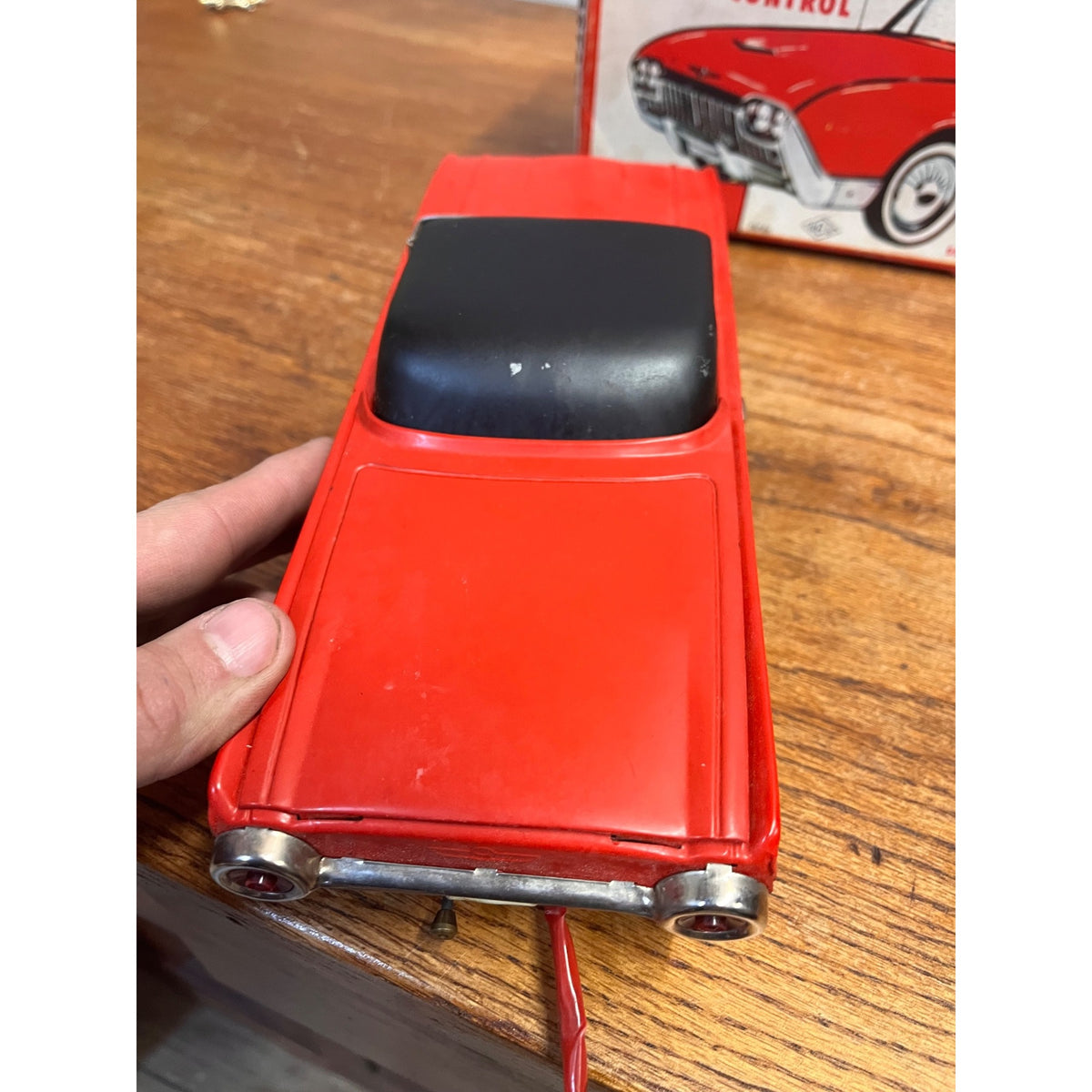 Vintage Cragstan Toy Ford Thunderbird Convertible With Retractable Top Battery-Powered Remote Control Car Japan