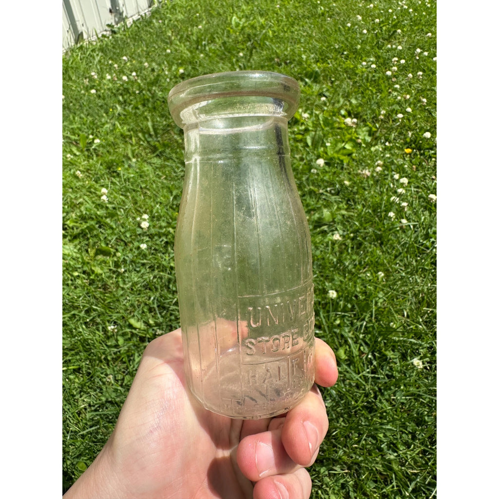 Vintage Store Bottle 5 Cents Clear Glass Milk Bottle Half Pint