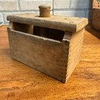 Antique Primitive 1800s Butter Mold Stamp Square Rectangular Farmhouse Wooden