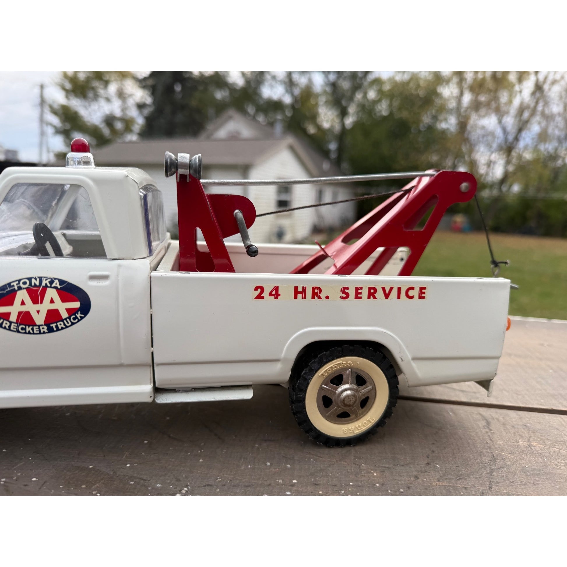 Vintage Tonka AA Wrecker Tow Truck Pressed Steel Toy - Great!