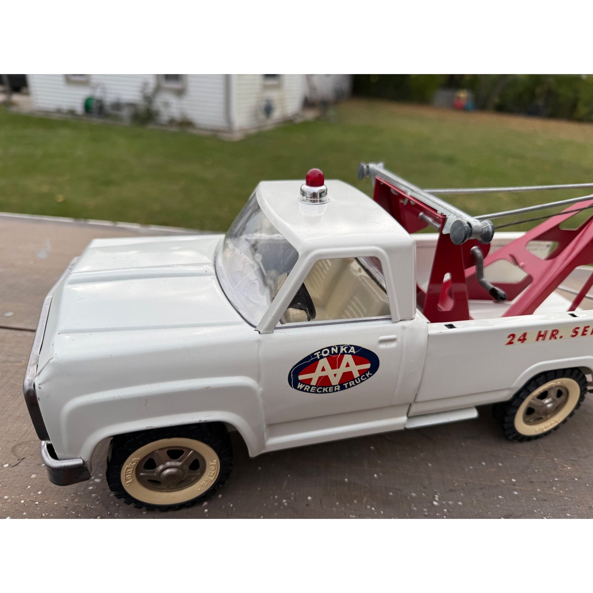 Vintage Tonka AA Wrecker Tow Truck Pressed Steel Toy - Great!