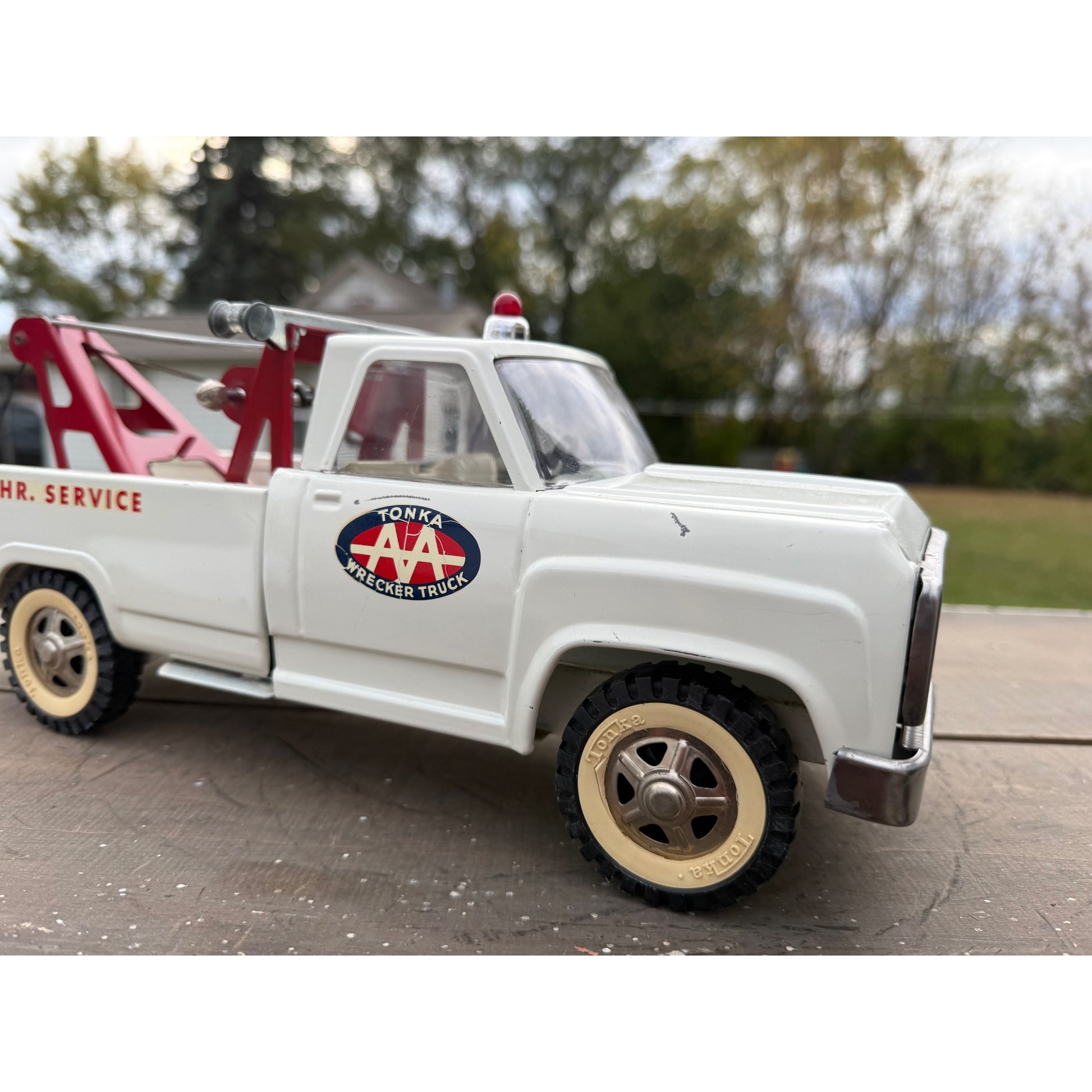 Vintage Tonka AA Wrecker Tow Truck Pressed Steel Toy - Great!
