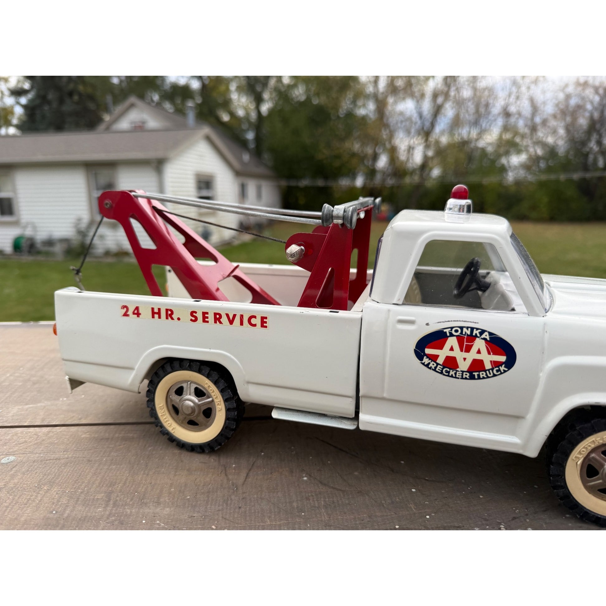 Vintage Tonka AA Wrecker Tow Truck Pressed Steel Toy - Great!