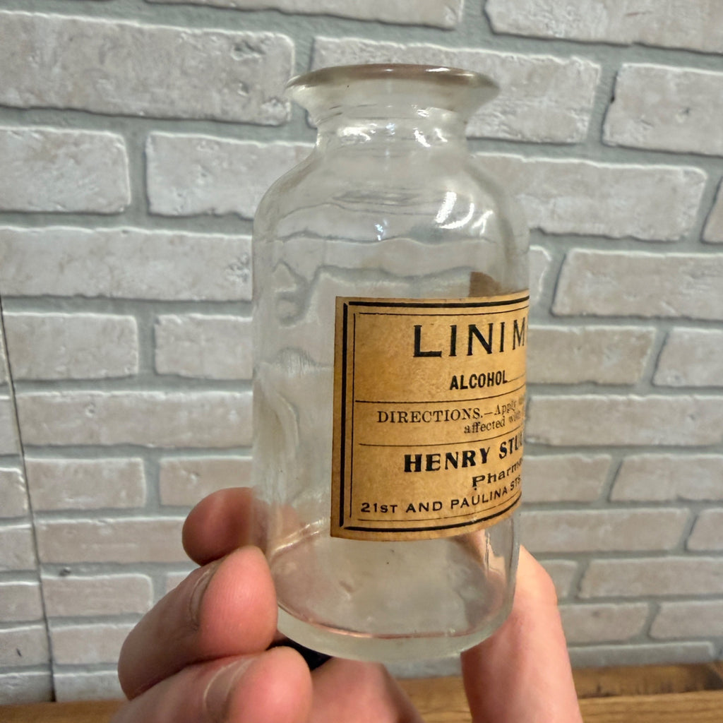 Vintage Liniment Henry Stulik Chicago Pharmacy Apothecary Bottle Jar