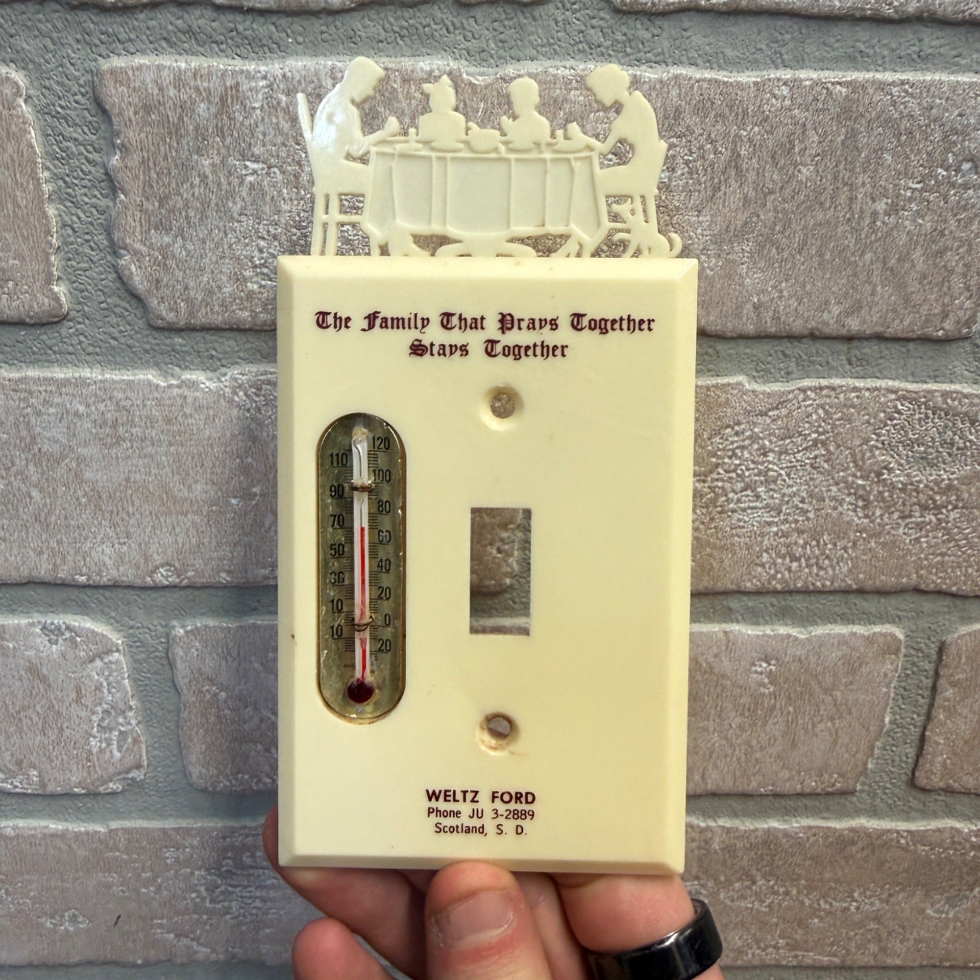 Vintage Family Praying Light Switch Cover Advertising Scotland South Dakota