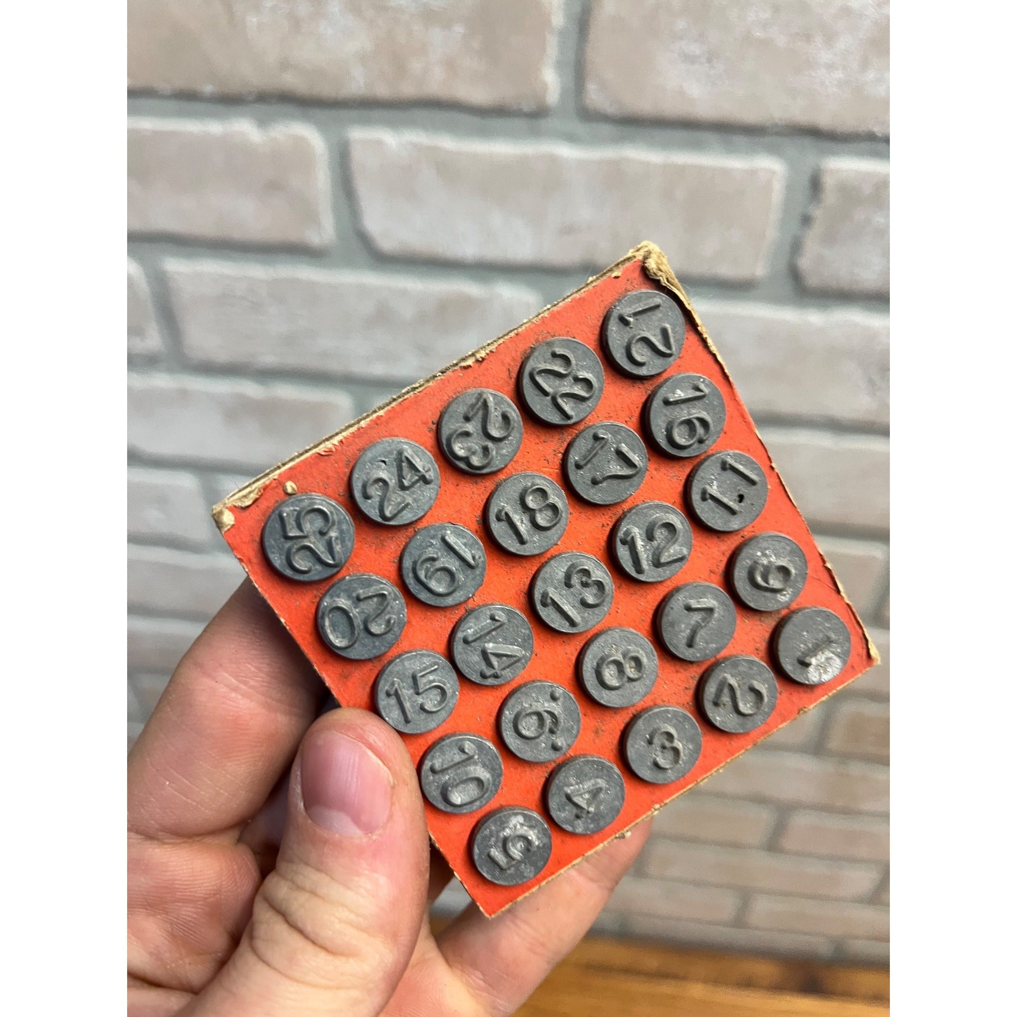 Vintage ACRO Hold-Tite Numbering Tacks Numbers 1 thru 25 Window Markers